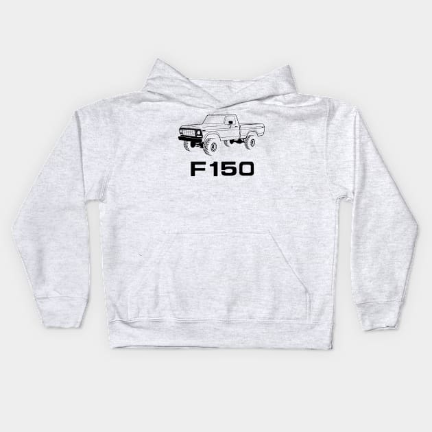 1978 F150 Black Print Kids Hoodie by The OBS Apparel